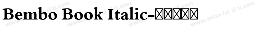 Bembo Book Italic字体转换